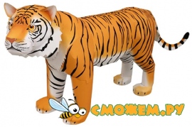 3D Тигр из бумаги