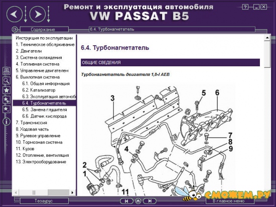 Мультимедийное руководство по ремонту Volkswagen Passat B5 с 1996 г. выпуска
